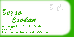 dezso csokan business card
