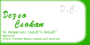 dezso csokan business card